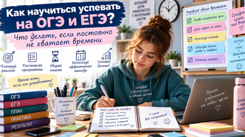 Как научиться успевать на ОГЭ и ЕГЭ: что делать, если постоянно не хватает времени