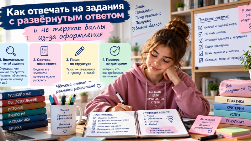 Как отвечать на задания с развёрнутым ответом и не терять баллы из-за оформления