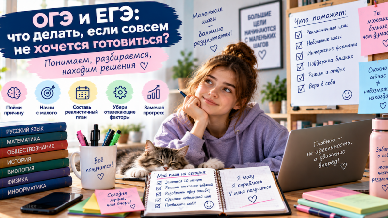 ОГЭ и ЕГЭ: что делать, если совсем не хочется готовиться