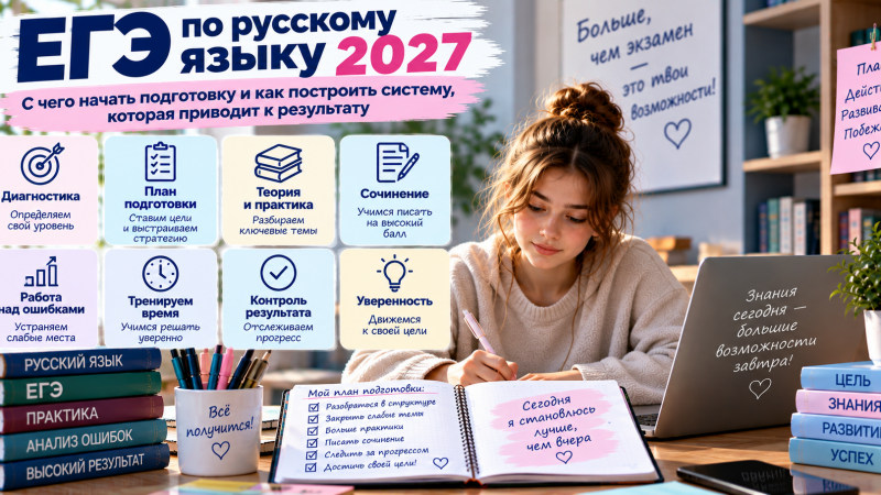 ЕГЭ по русскому языку 2027: с чего начать подготовку и как построить систему, которая приводит к результату
