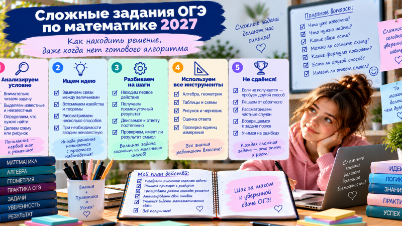 Сложные задания ОГЭ по математике: как подходить к задачам, где не видно готового алгоритма