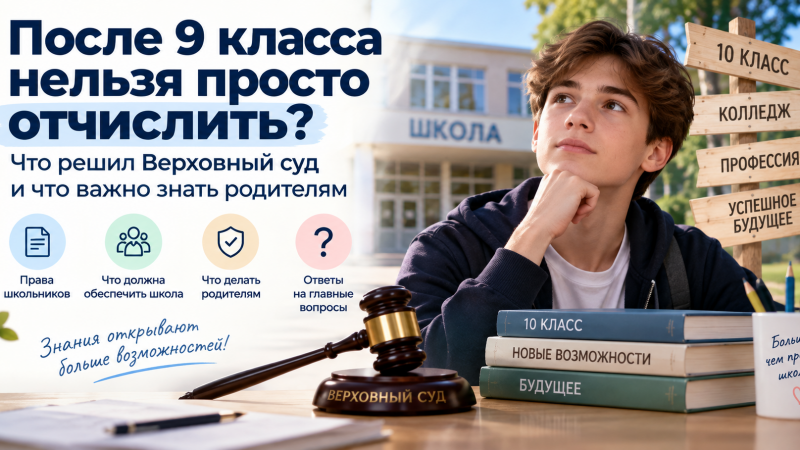 После 9 класса нельзя просто отчислить: что решил Верховный суд и что важно знать родителям