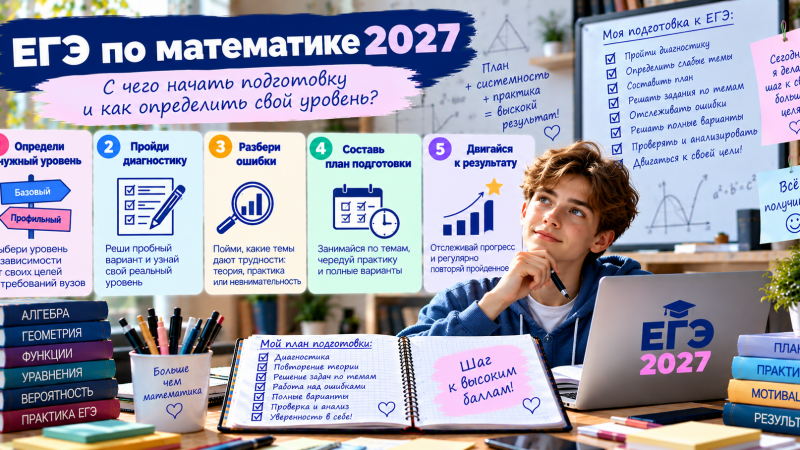 ЕГЭ по математике 2027: с чего начать подготовку и как определить свой уровень
