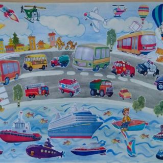 Плакат ПДД " Воздушный, наземный и водный транспорт"