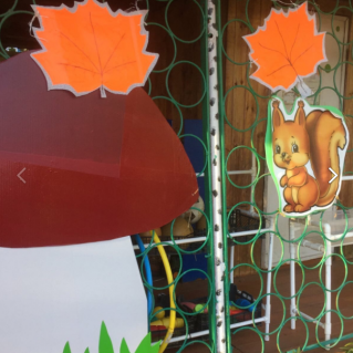 Осеннее оформление веранды на прогулочном участке