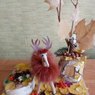 "Осенний день в лесу" Поделка из природных материалов