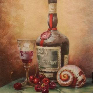 "Осенний натюрморт" (Цветными карандашами)