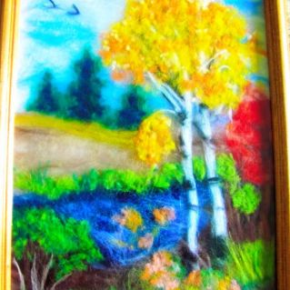 "Рисование шерстью - осенние мотивы"