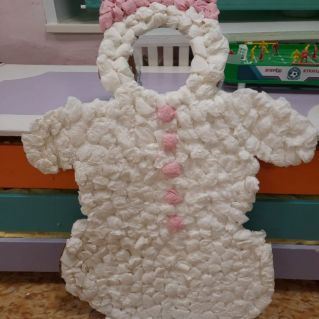 Снеговик из бумажных салфеток