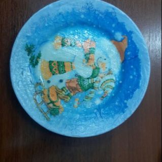"В ожидании чуда!" Тарелка, Техника Декупаж.