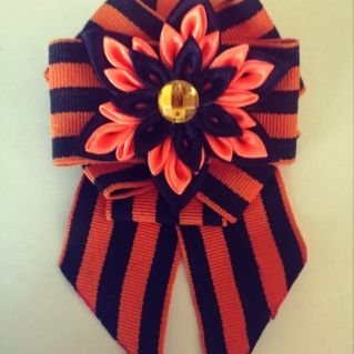 "Георгиевская лента" Брошь  в технике канзаши.