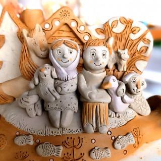 Дивеевская глиняная игрушка"Вся семья вместе, так и душа на месте".