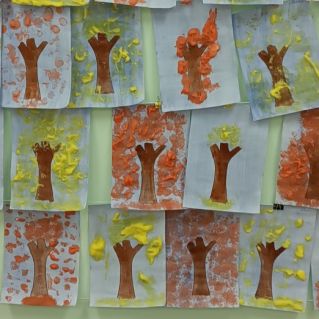 "Осеннее дерево" Техника нетрадиционного рисования с детьми