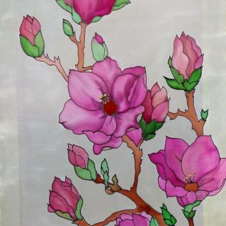 "Мир природы - красота души" (ручная роспись по ткани).