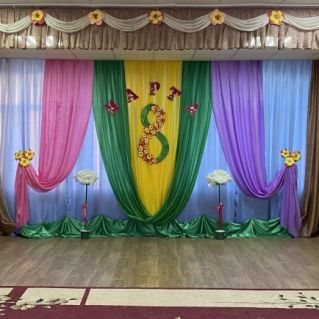 Оформление музыкального зала к празднику 8 марта