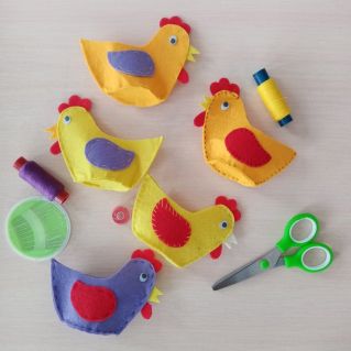 Корзинка из фетра "Курочка"