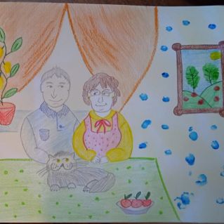 Бабушка рядышком с дедушкой