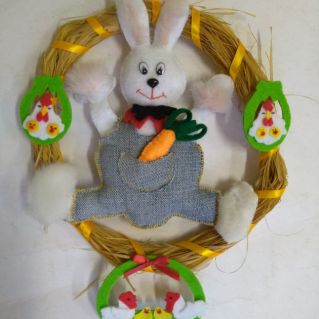 Пасхальный венок "Пасхальный заяц"