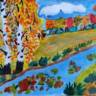 Яркие краски осени на реке