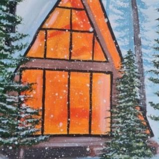 Домик в зимнем лесу