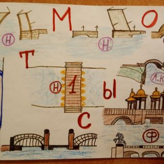 Коллаж. Мосты Санкт-Петербурга.