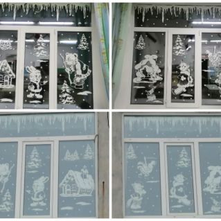 Сказка на окне "Заюшкина избушка"