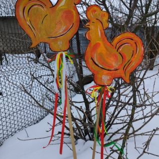 Атрибутика для праздника "Петушок на палочке"