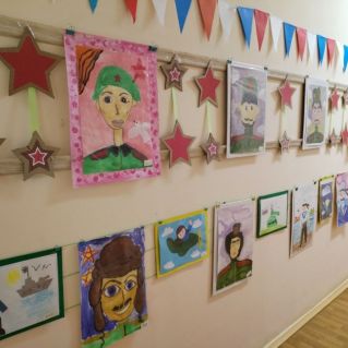 Оформление детского сада к праздничным мероприятиям, посвященный 23 февраля.