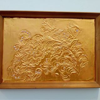 Чеканка на фольге "Птица счастья"