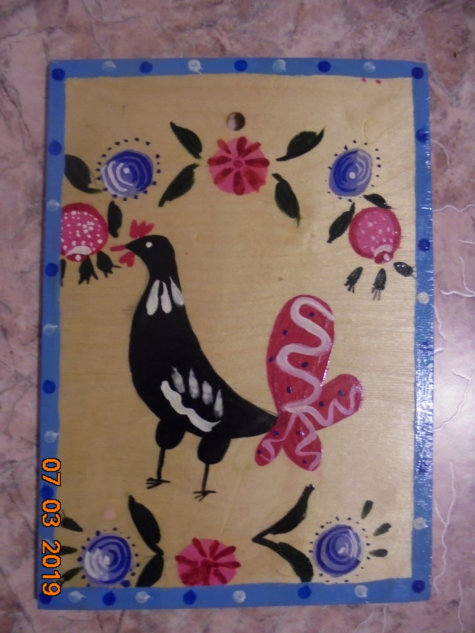 Разделочная доска "Городецкий петушок"