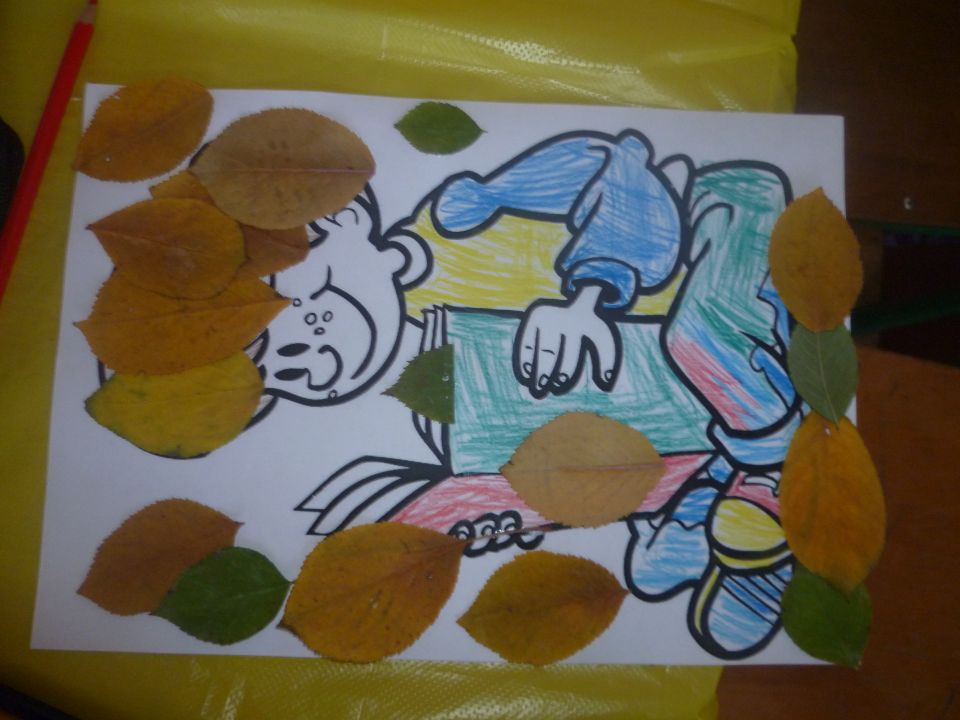 Аппликации из листьев