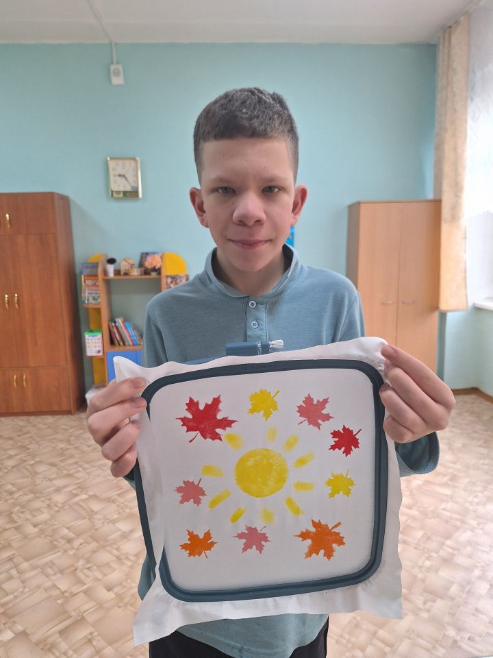 Батик.Салфетка "Листопад"