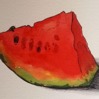 Рисунок "Кусочек сладкого арбуза"