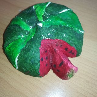 Поделка из солёного теста " Арбузик"