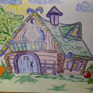 рисунок с элементами конструирования по типу оригами "Теремок"