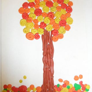 Коллективная работа "Осеннее чудо-дерево"
