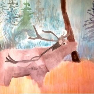 "Лось в осеннем лесу"