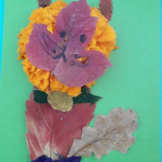 Поделка из листьев "Львёнок"