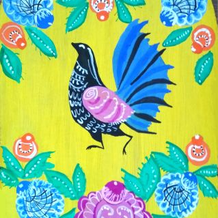 Разделочная доска в стиле Городецкой росписи