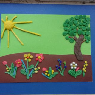 "На природе" из соленого теста