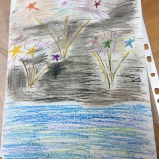 Салют в городе.