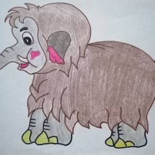 Мамонтенок ищет маму.