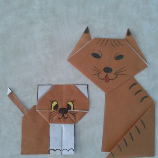 Кошка Муся и котёнок Фантик.