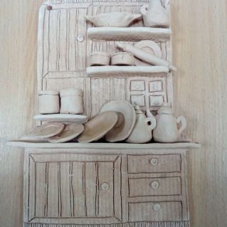 Панно "Буфет с посудой"