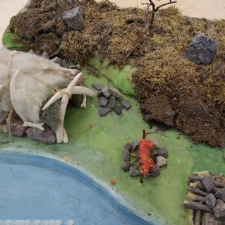 Макет стоянки древнего человека в селе Костенки Воронежской обл.