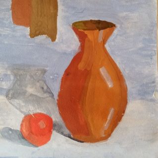Натюрморт  "Кувшин с яблоком"