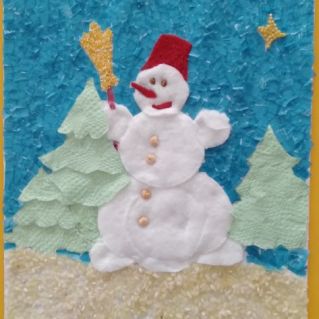 "Снеговик в лесу"