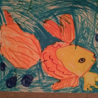 Иллюстрация к сказке А.С. Пушкина "Сказка о рыбаке и рыбке"