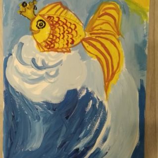 Иллюстрация к сказке А.С. Пушкина "Сказка о рыбаке и рыбке"