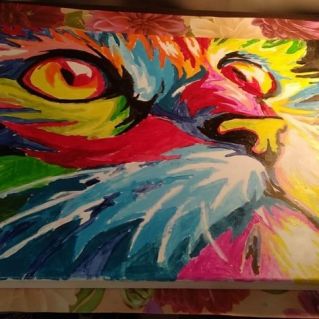 Картина по номерам на холсте. Изображение кота.